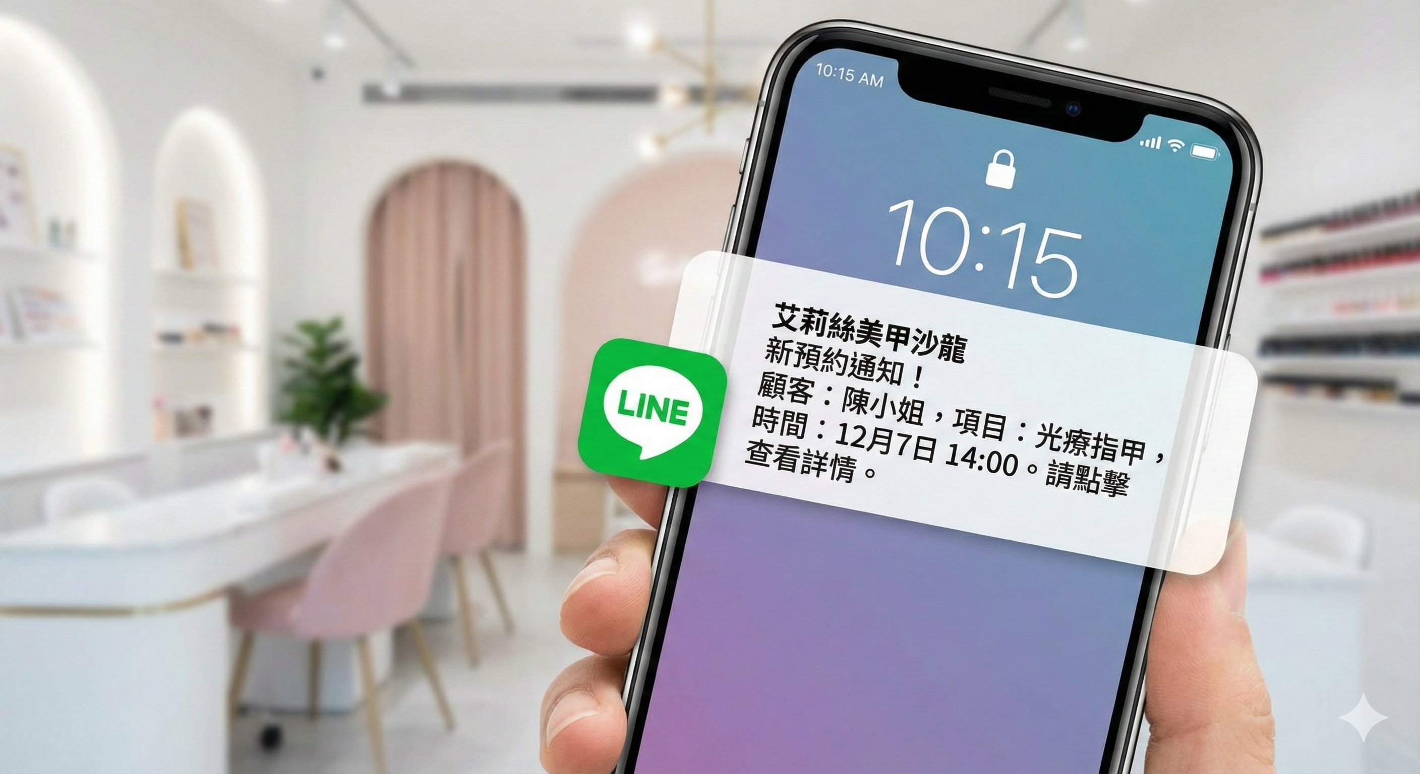 LINE 自動接單示意圖